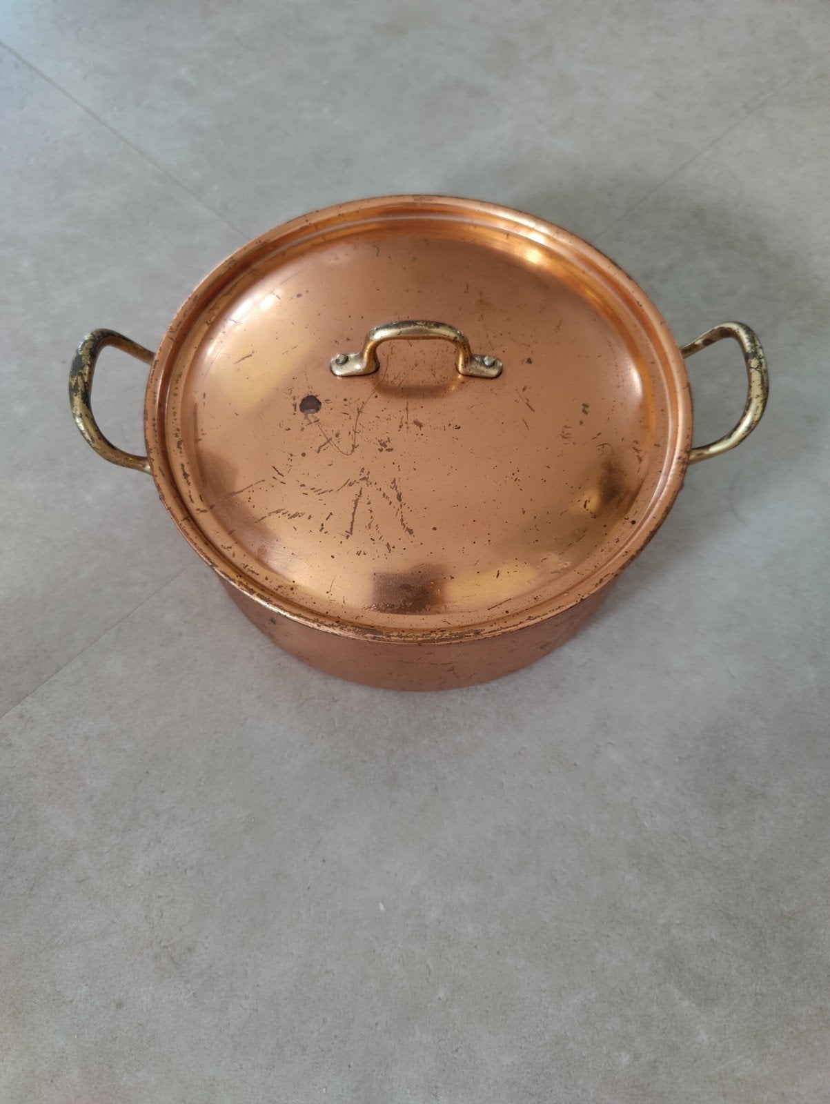 Vintage koperen kookpotje met deksel – Knorr (16,5 cm / Broc, Antiek en Kunst, Antiek | Koper en Brons, Ophalen of Verzenden, Koper