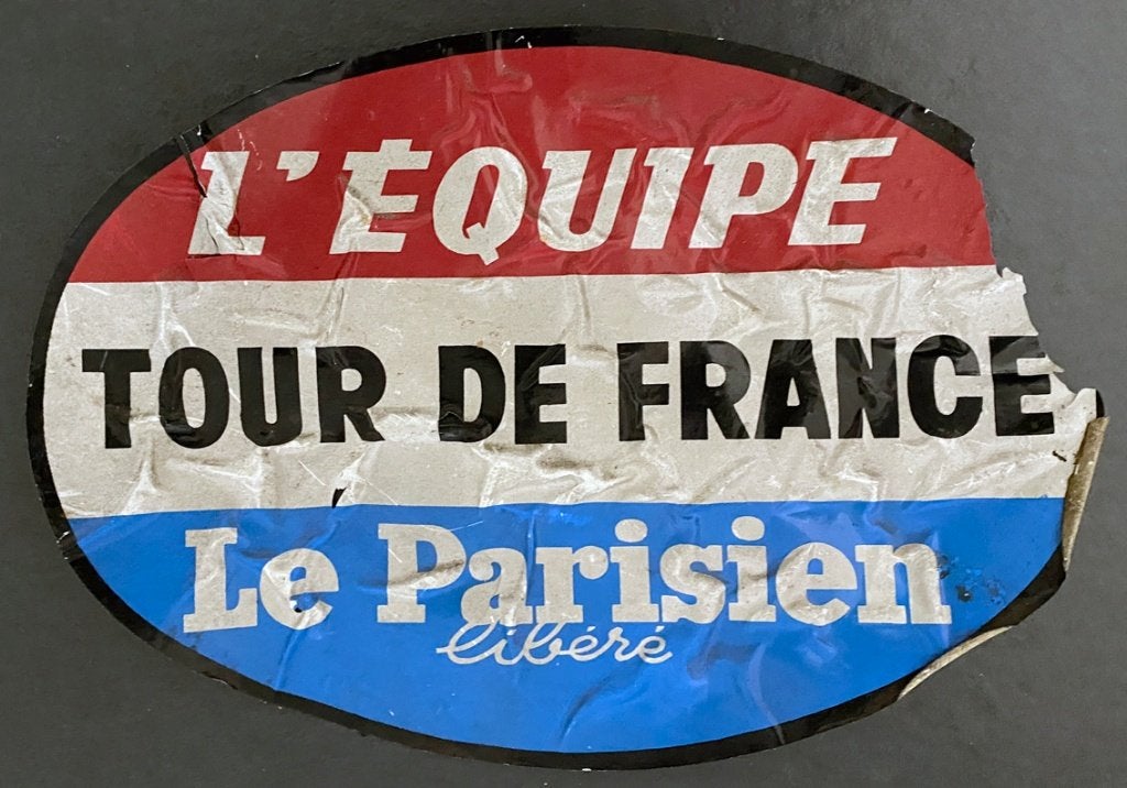 Wielrennen gebruikte oude sticker TOUR DE FRANCE - 16x23 cm, Ophalen of Verzenden, Gebruikt, Overige typen