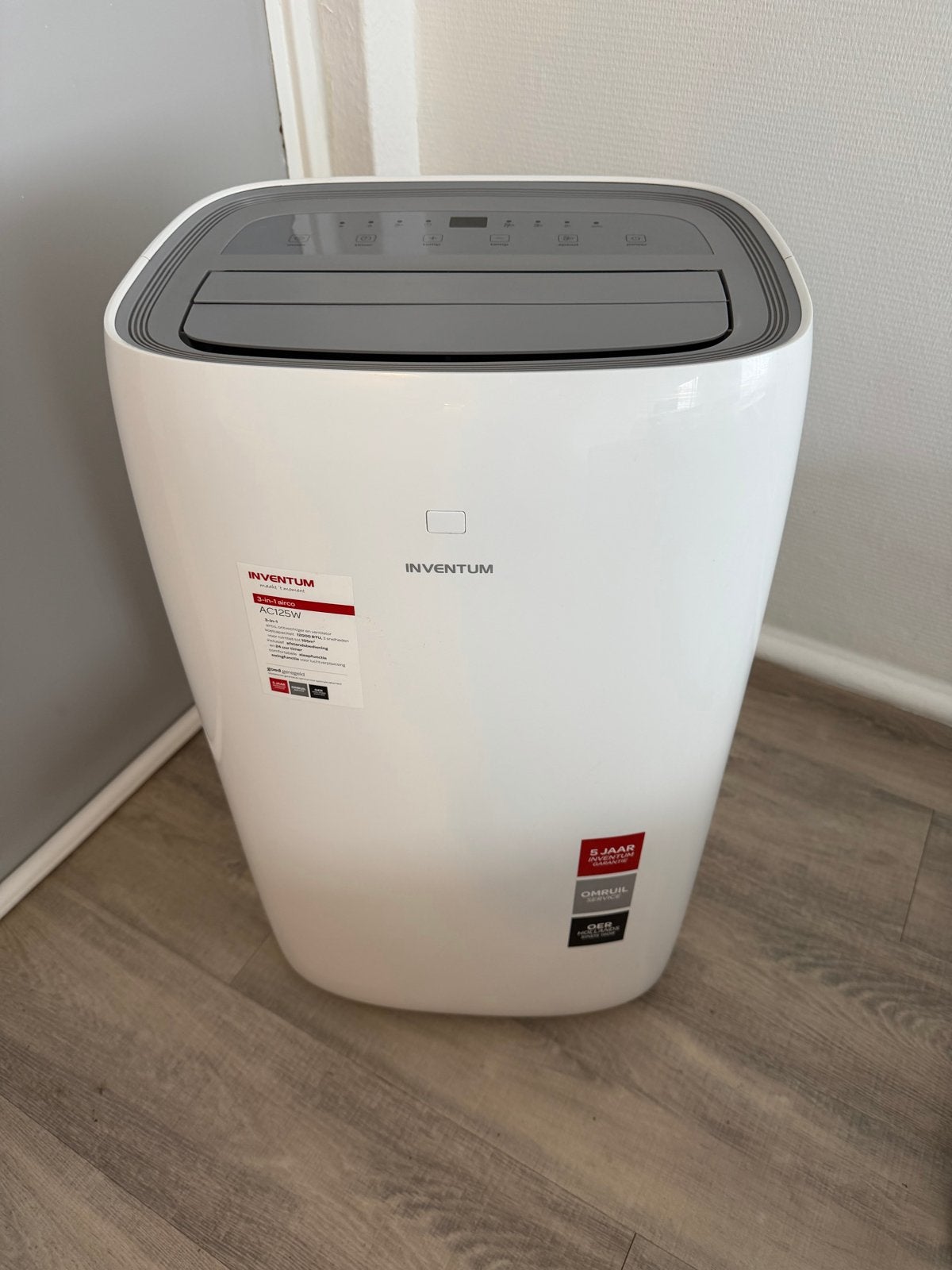Inventum Mobiele Airco AC125W, Witgoed en Apparatuur, Ophalen, Energieklasse A of zuiniger, 3 snelheden of meer, Zo goed als nieuw