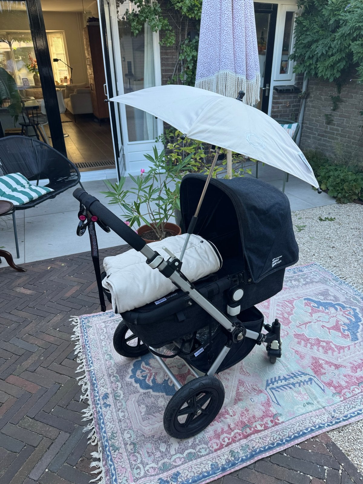 Bugaboo kinderwagen Denim Edition compleet met toebehoren, Gebruikt, Luchtbanden, Bugaboo, Ophalen
