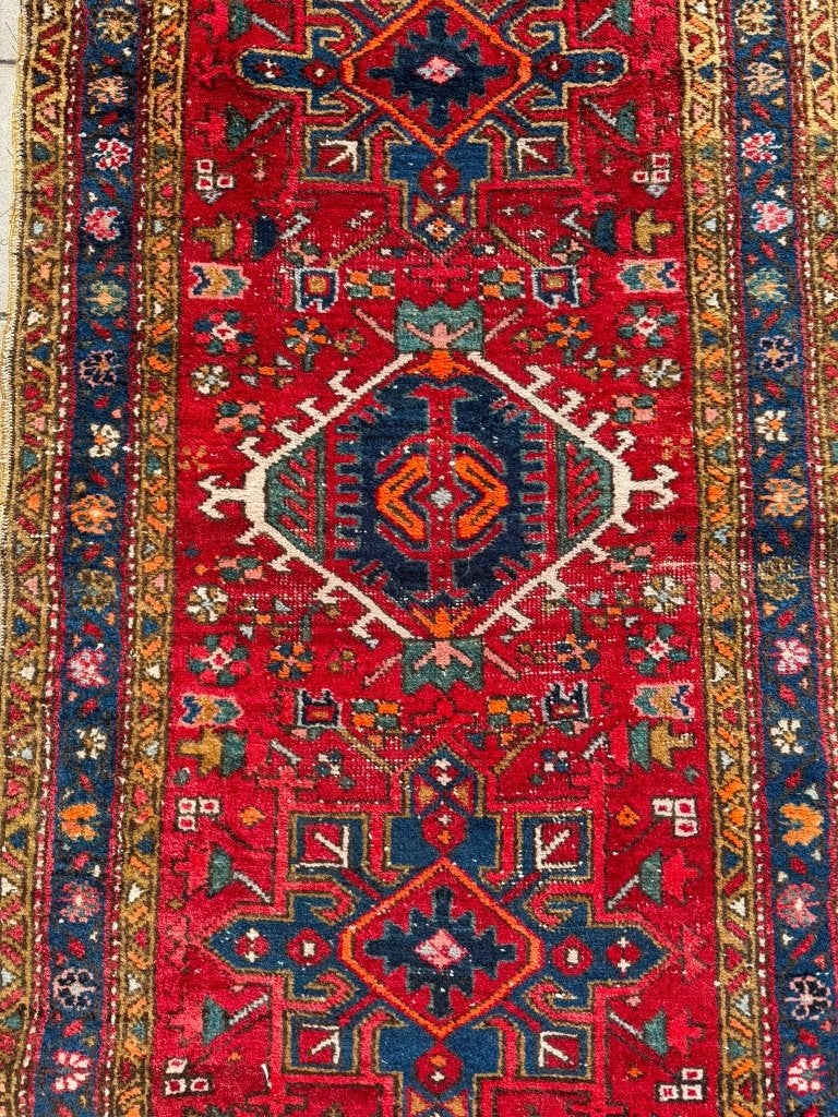 Authentieke Heriz loper Tapijt –338x94cm– tijdloze elegantie, Gebruikt, 200 cm of meer, NA, NA