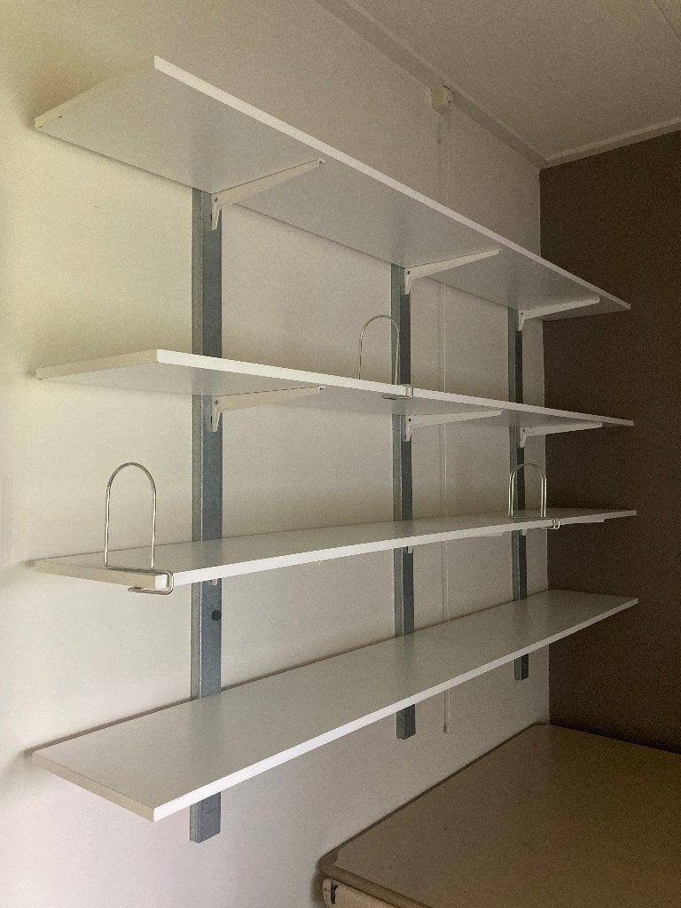 Witte wandplanken met dragers - 200x33x125 cm, Ophalen, Gebruikt