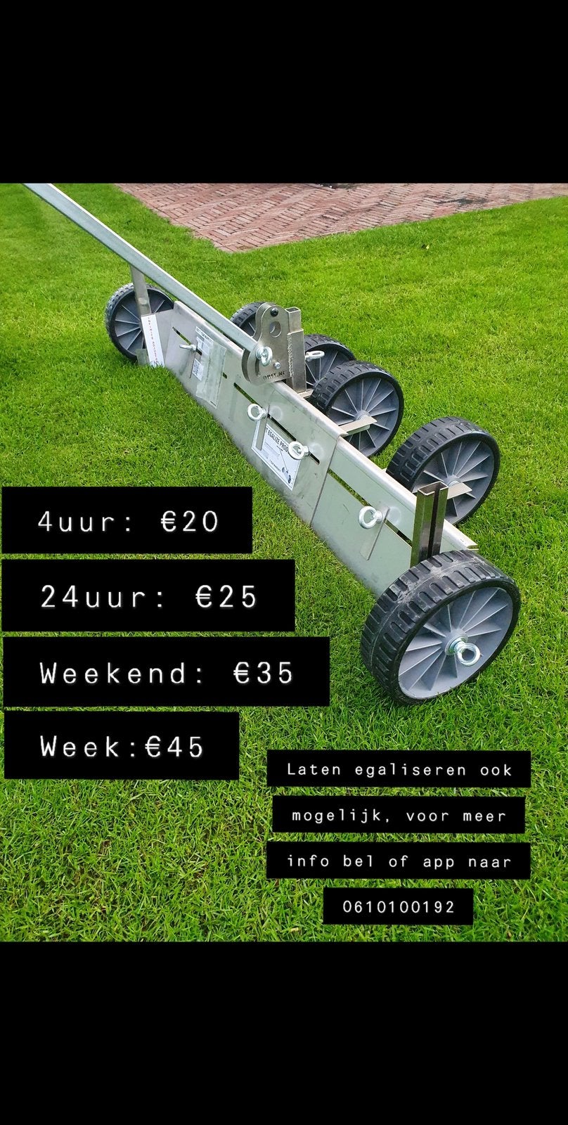 TE HUUR: Egalisatieschuif, Ophalen, Zo goed als nieuw