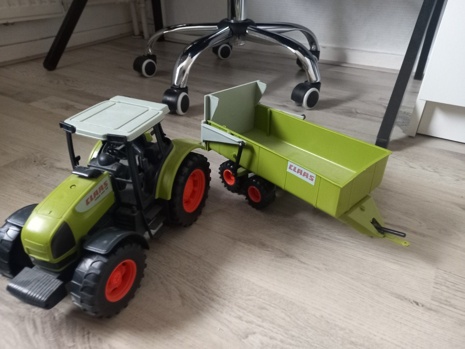 Claas tractor met aanhanger speelgoedset, Ophalen of Verzenden, Gebruikt
