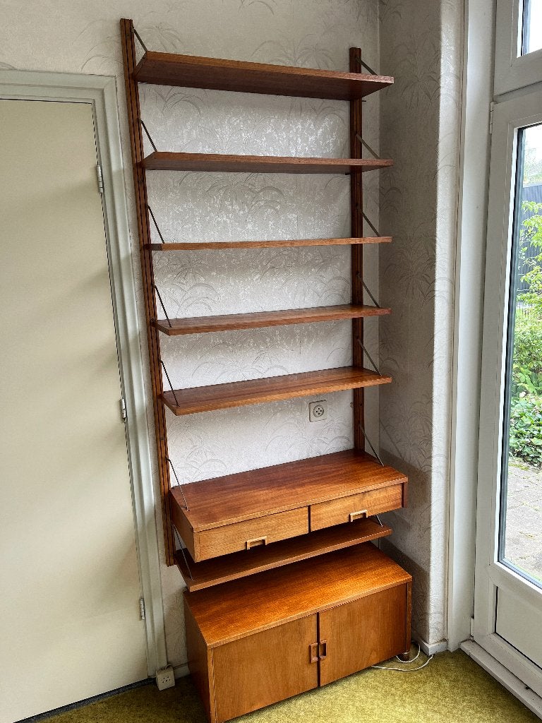 Deens Teak Wandmeubel Jaren 60 - Wall Unit Cadovius Stijl, Huis en Inrichting, Ophalen, Gebruikt, 200 cm of meer, Teakhout