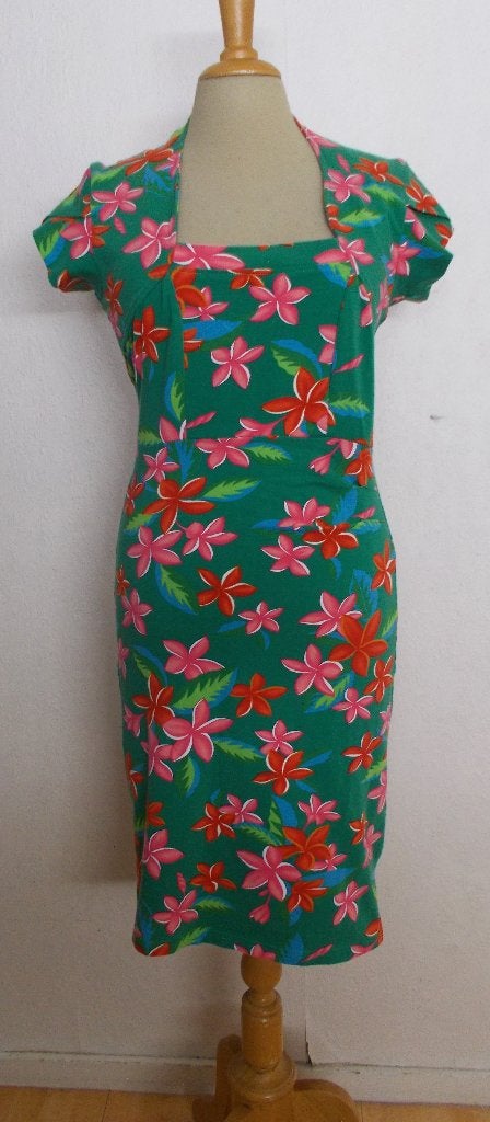 Leuke groene bloemen print jurk van Lien & Giel! M, Maat 38/40 (M), Verzenden, Zo goed als nieuw, Knielengte
