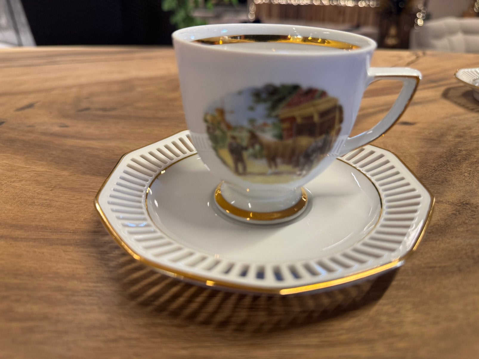 Royal Schwabap porselein 6 Vintage kop en schotels, Antiek en Kunst, Antiek | Servies compleet, Ophalen