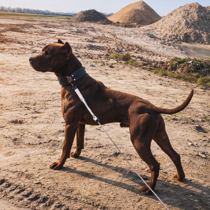 Prachtige mooie dekreu - chocolat pitbull met stamboom!, Dieren en Toebehoren, Particulier, Reu, 1 tot 2 jaar, Buitenland