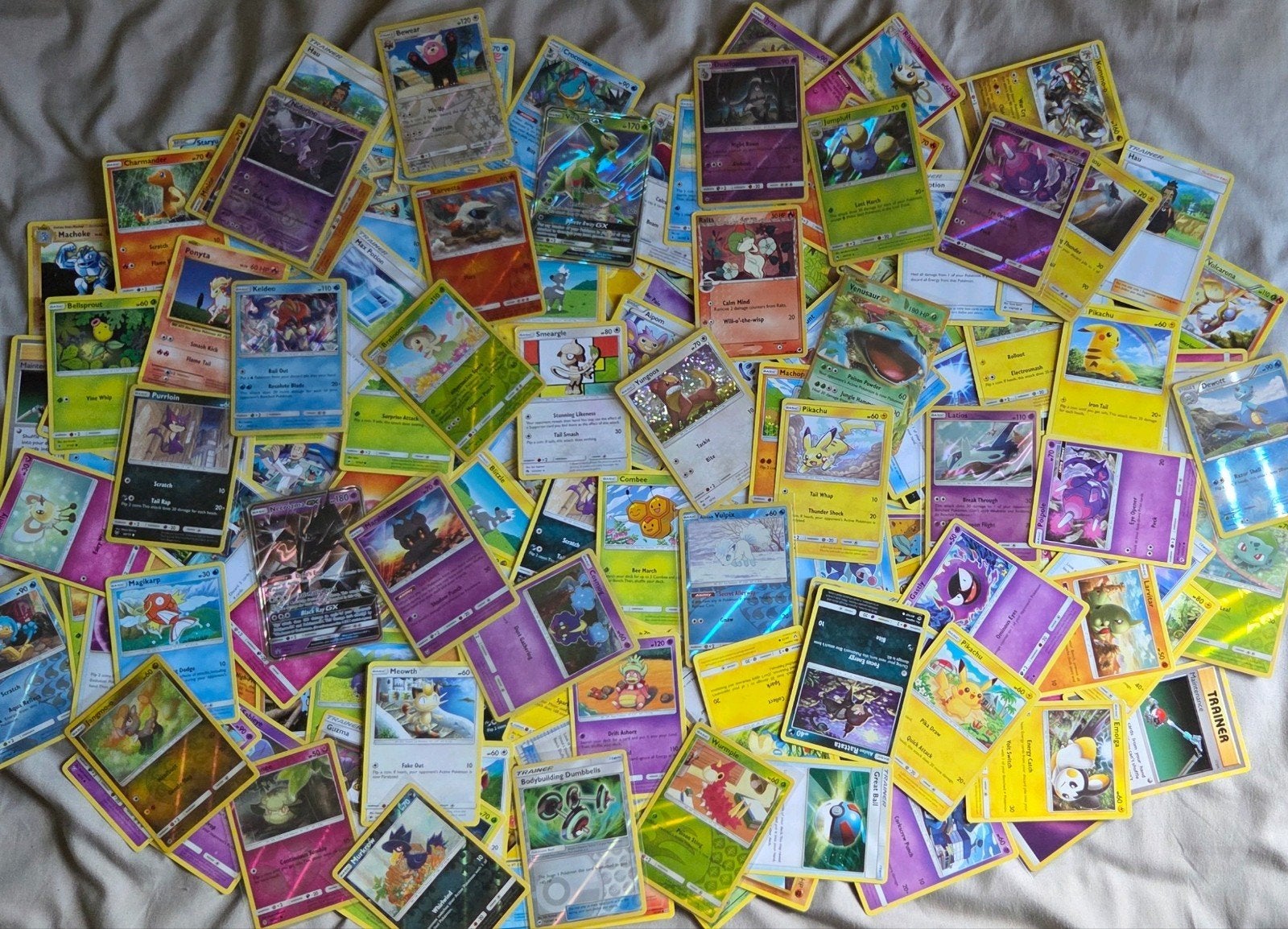 Grote verzameling oude Pokémon kaarten met blik, Ophalen, Gebruikt, Meerdere kaarten