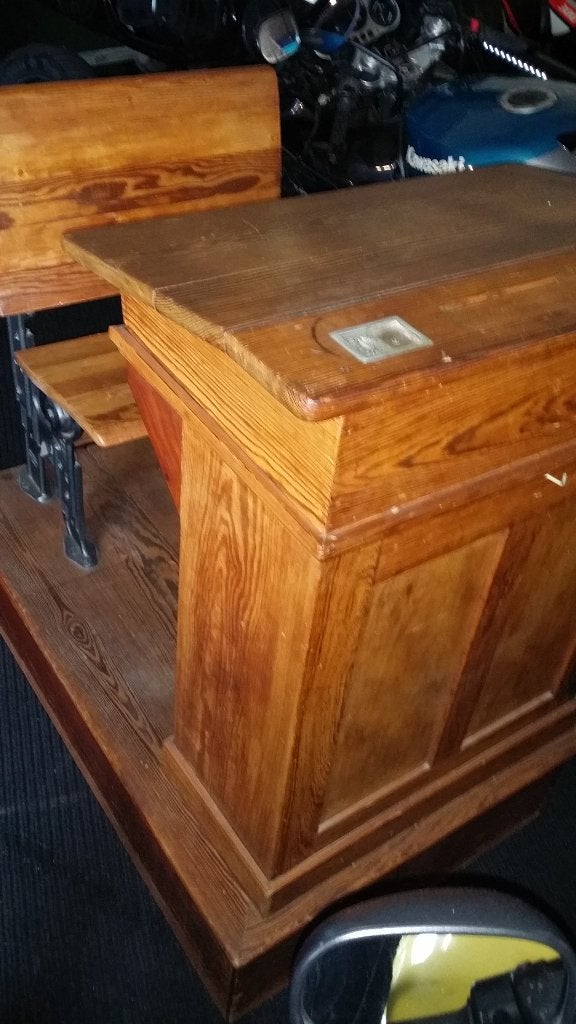 schoolbank lessenaar  antiek vintage deco, Ophalen