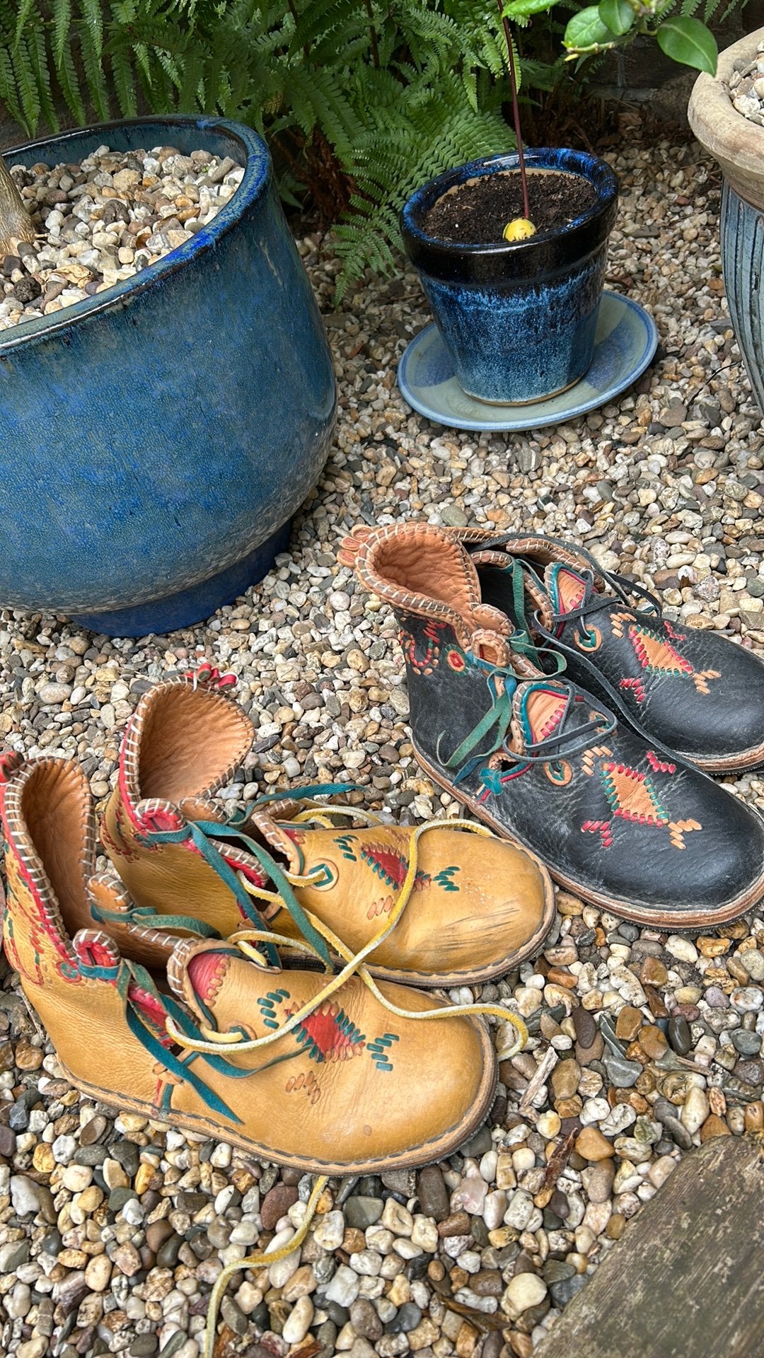 Vintage boho hippie lederen Ibiza of Berber laarsjes 38 39, Ophalen of Verzenden, Gedragen, Zwart, Overige typen