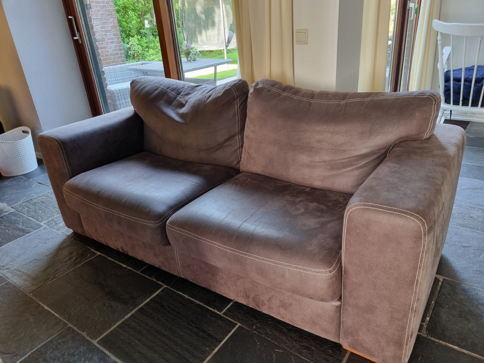 Mooie bruine 3-zits bank, Ophalen, Gebruikt, Driepersoons, 75 tot 100 cm