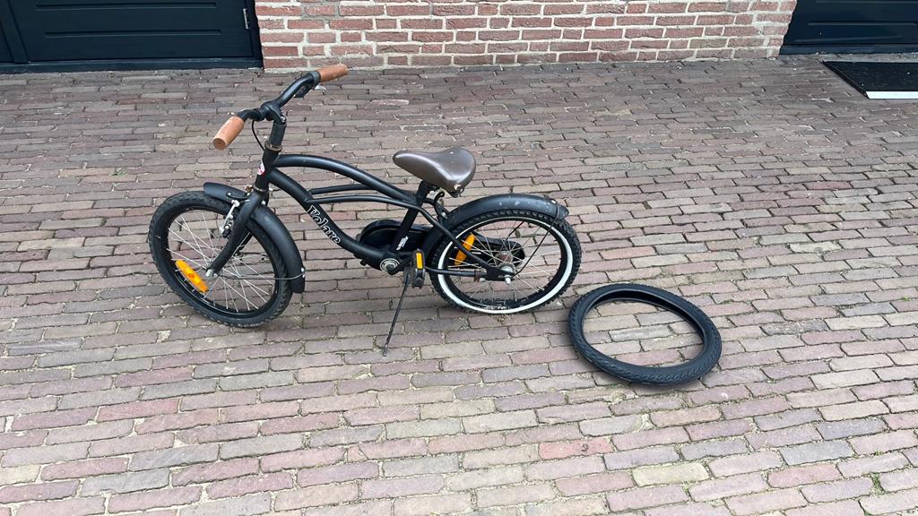 Jongens fiets 18 inch, Ophalen, Gebruikt, Terugtraprem