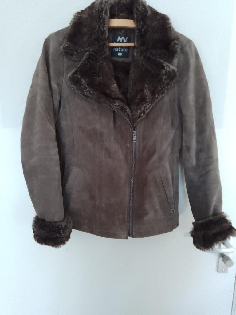 nieuwe leren suède jas, Kleding | Dames, Maat 38/40 (M), Bruin, Nieuw, Ophalen of Verzenden