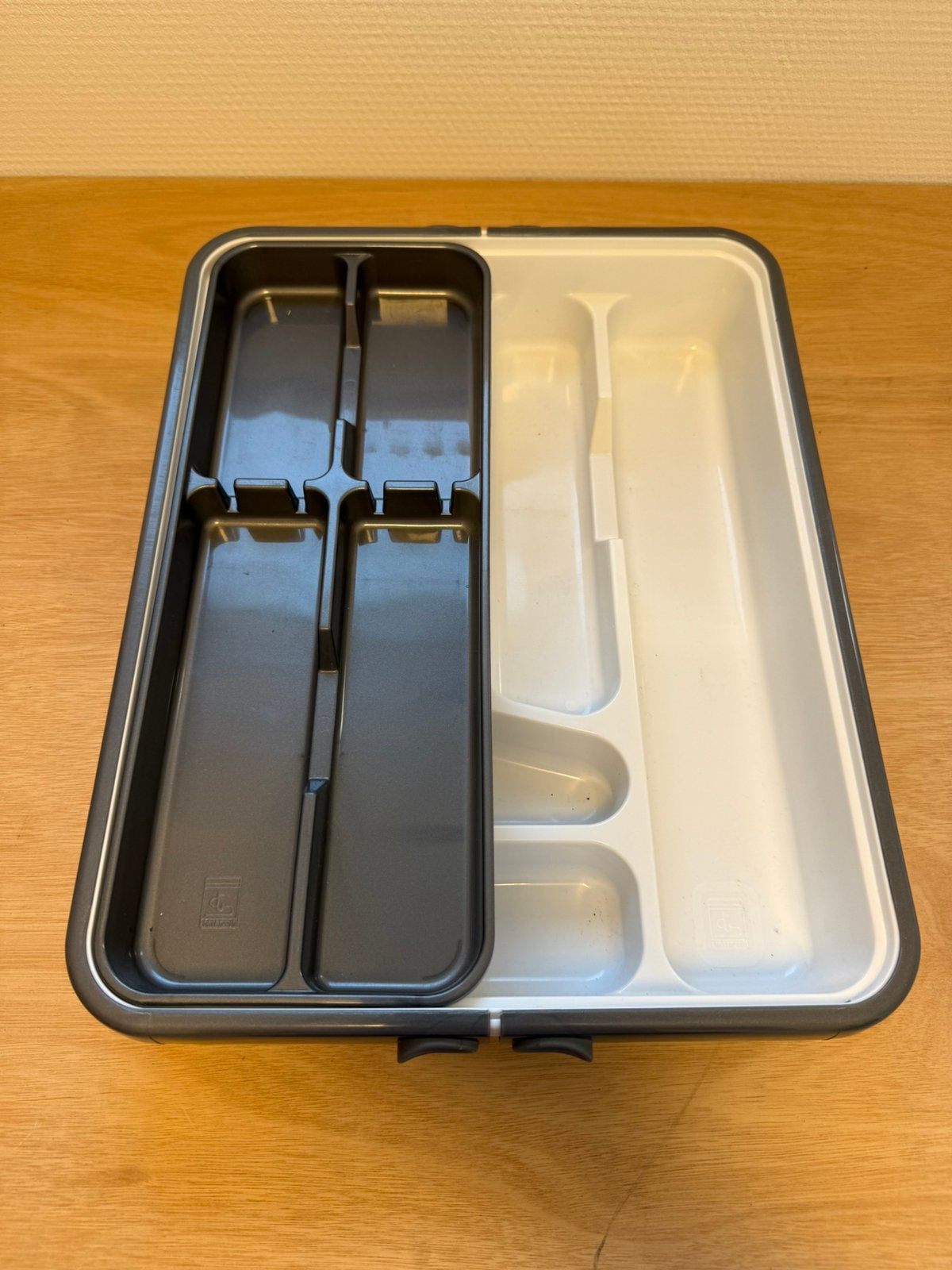 Plastic bestekbak voor lade - wit/grijs, Ophalen, Overige typen, Kunststof, Zo goed als nieuw