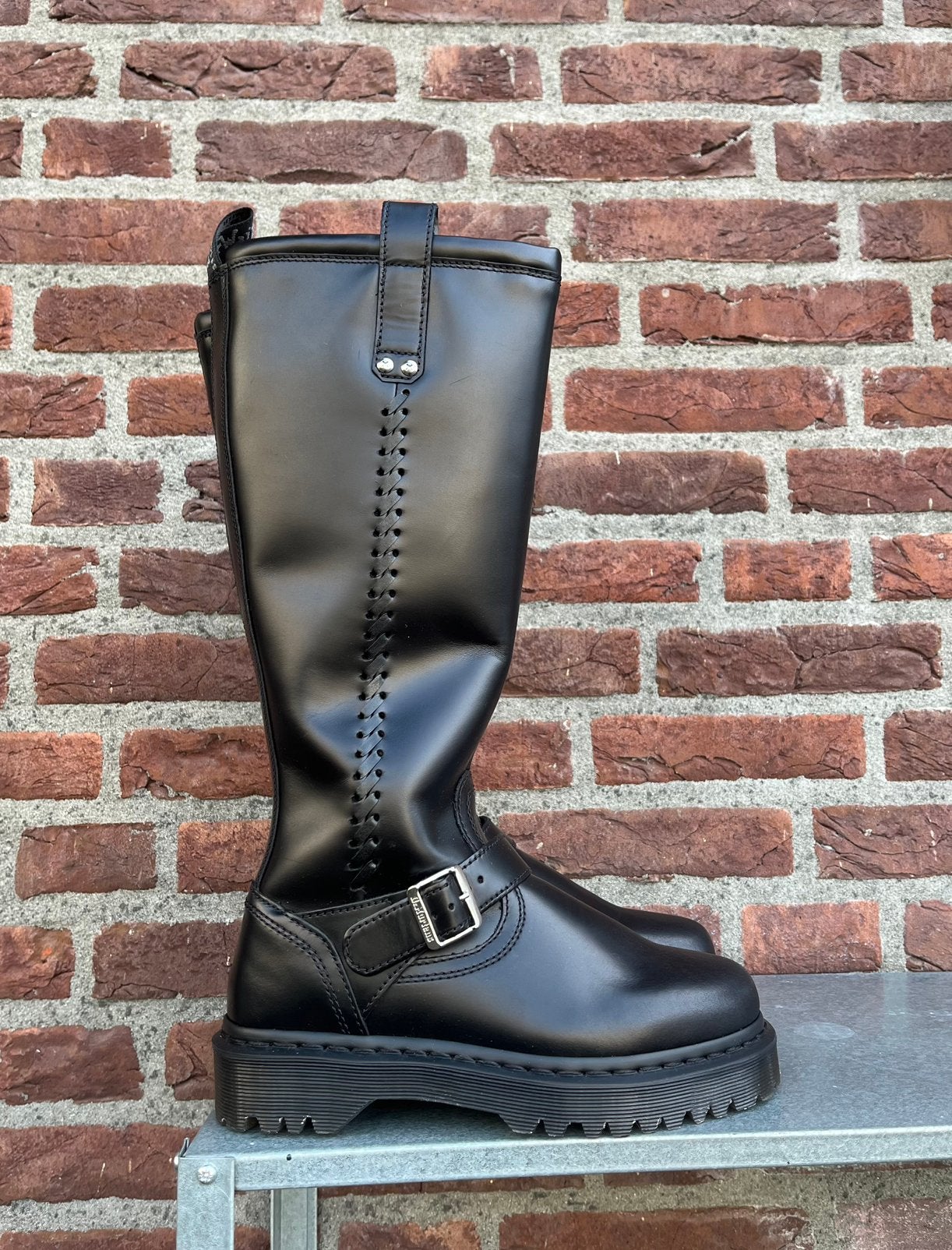 Dr. Martens Anistone biker knielaarzen maat 38, Kleding | Dames, Schoenen, Hoge laarzen, Dr. Martens, -, Zwart