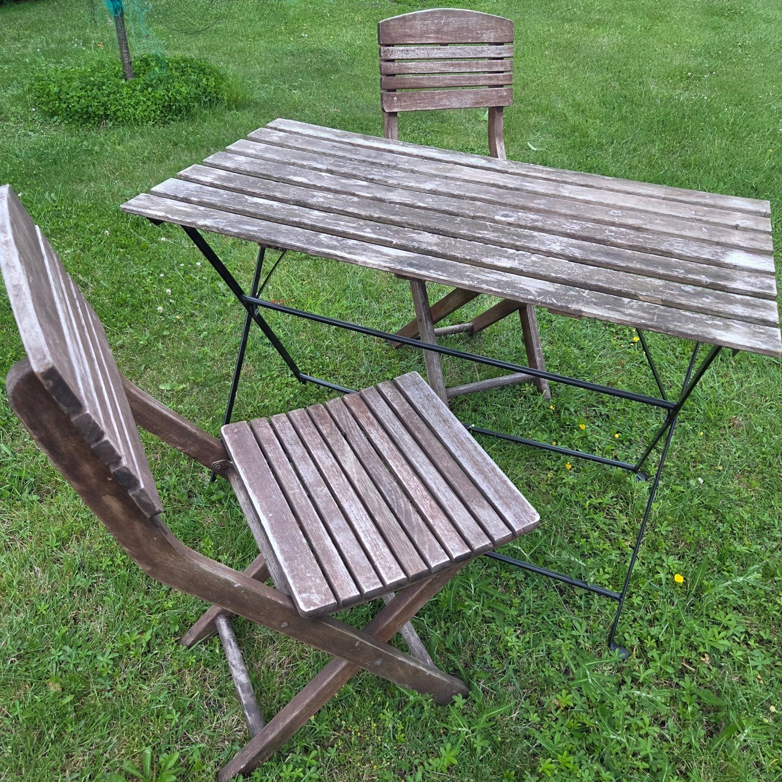 Tuinset Tuintafel Tuinstoelen inklapbaar, Gebruikt, Tuinset, Hout, Eettafel