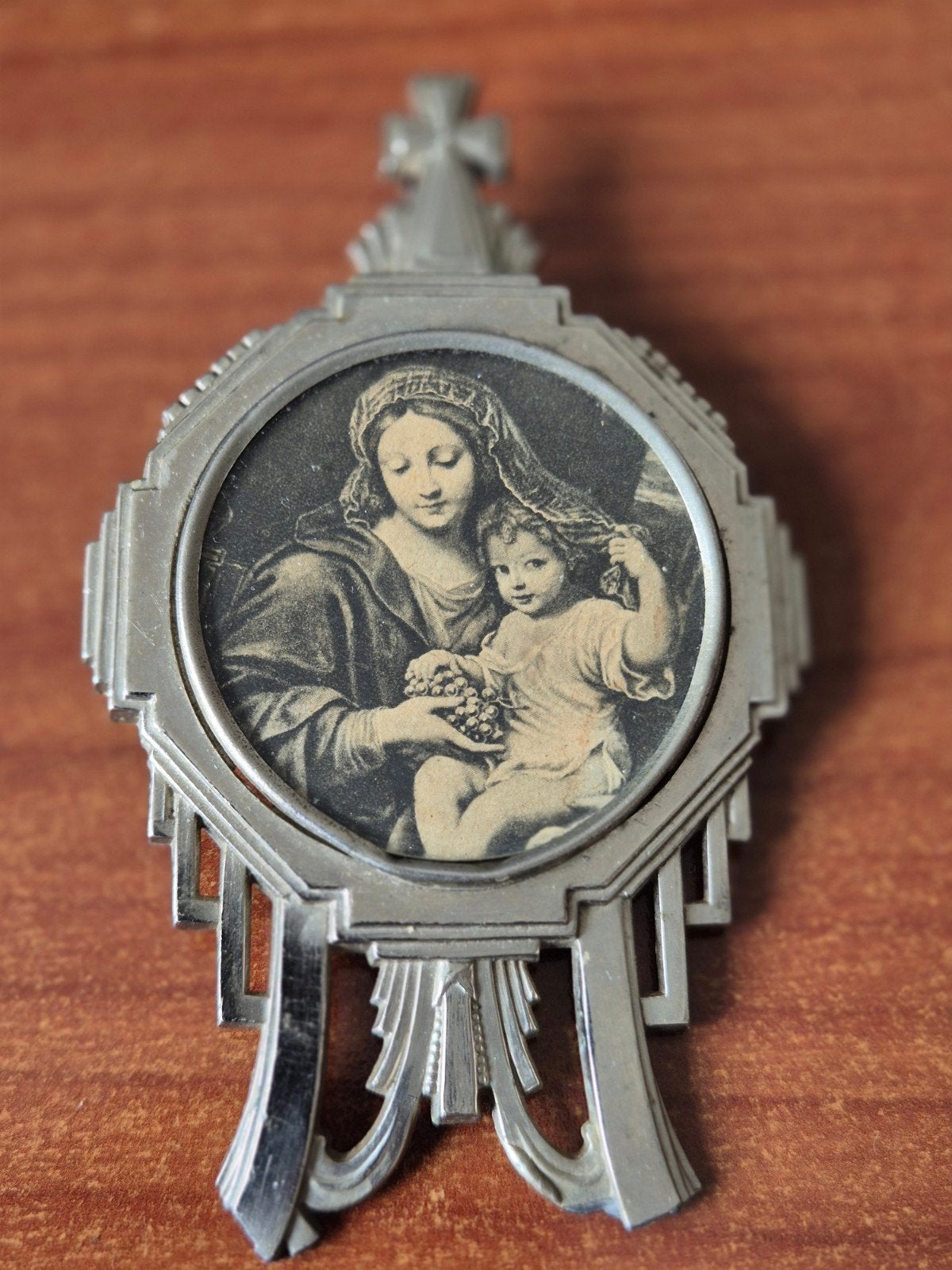 religieuze medaillon met Maria en kind, Ophalen of Verzenden