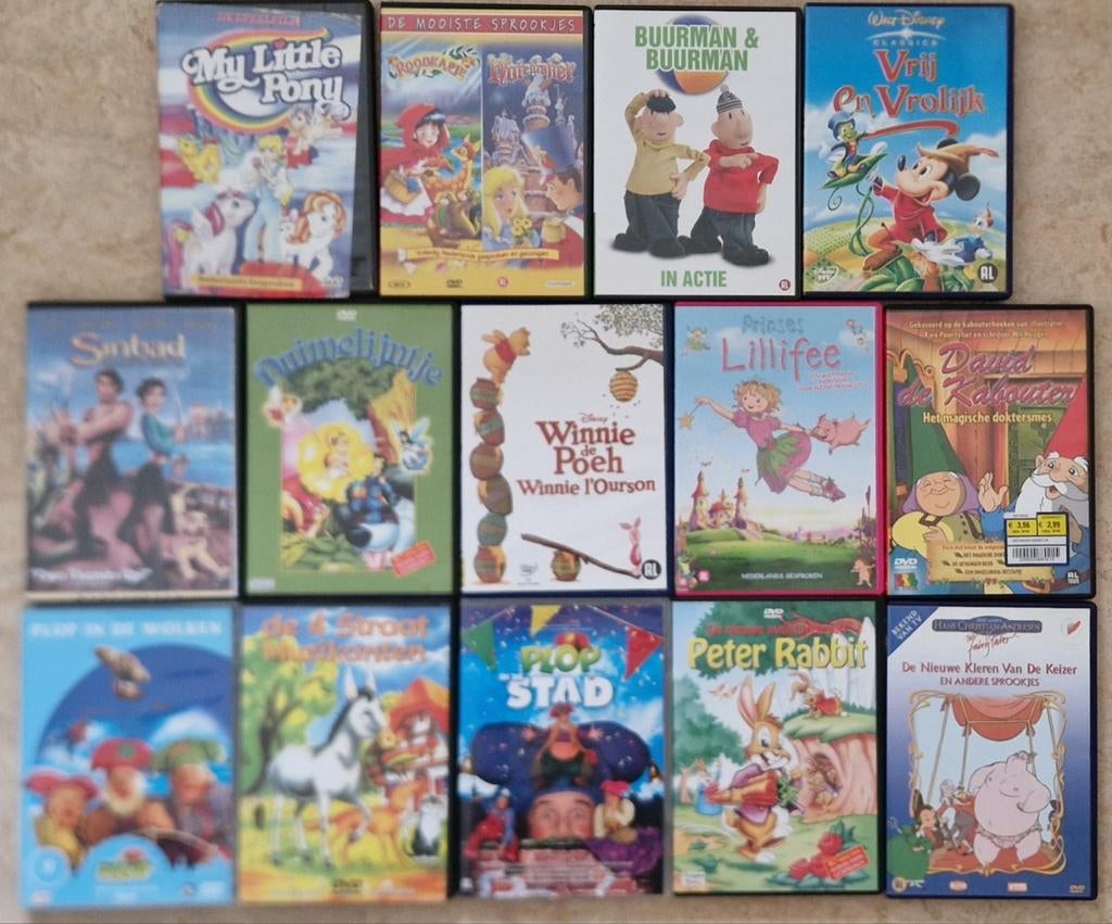 Grote collectie kinder DVD's - Diverse titels, Gebruikt, Alle leeftijden, Overige genres, Ophalen of Verzenden