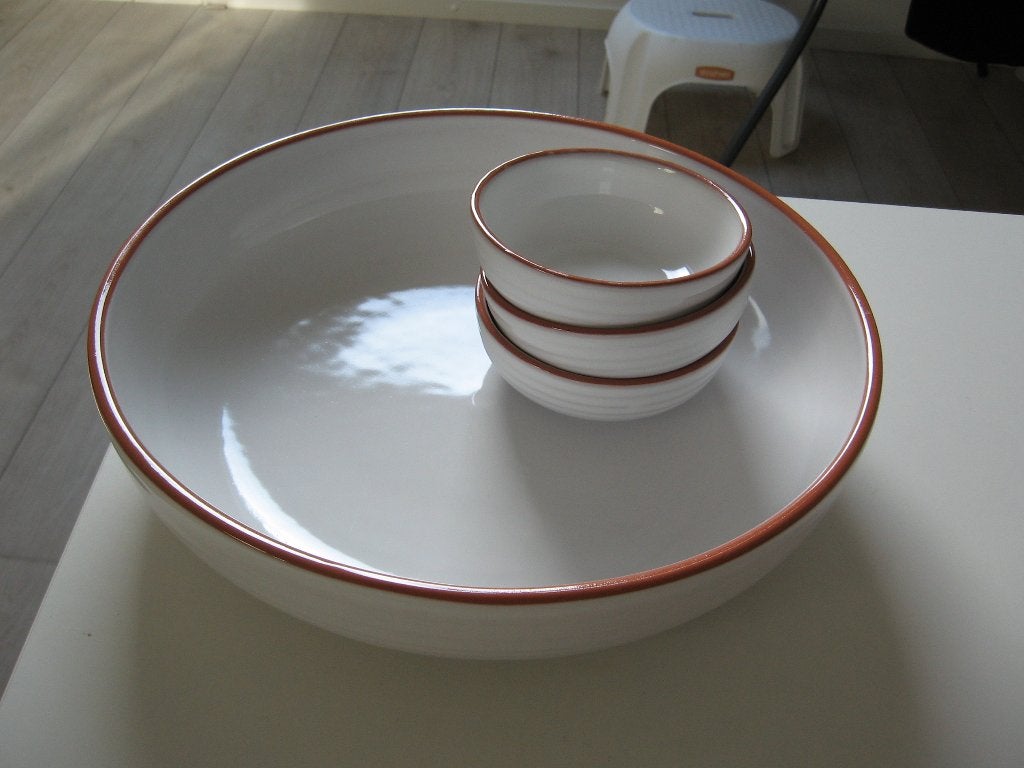 4 delige oven serveer schalen set van Jami Oliver €15,00, Vaatwasserbestendig, Rond, Nieuw, Ophalen of Verzenden