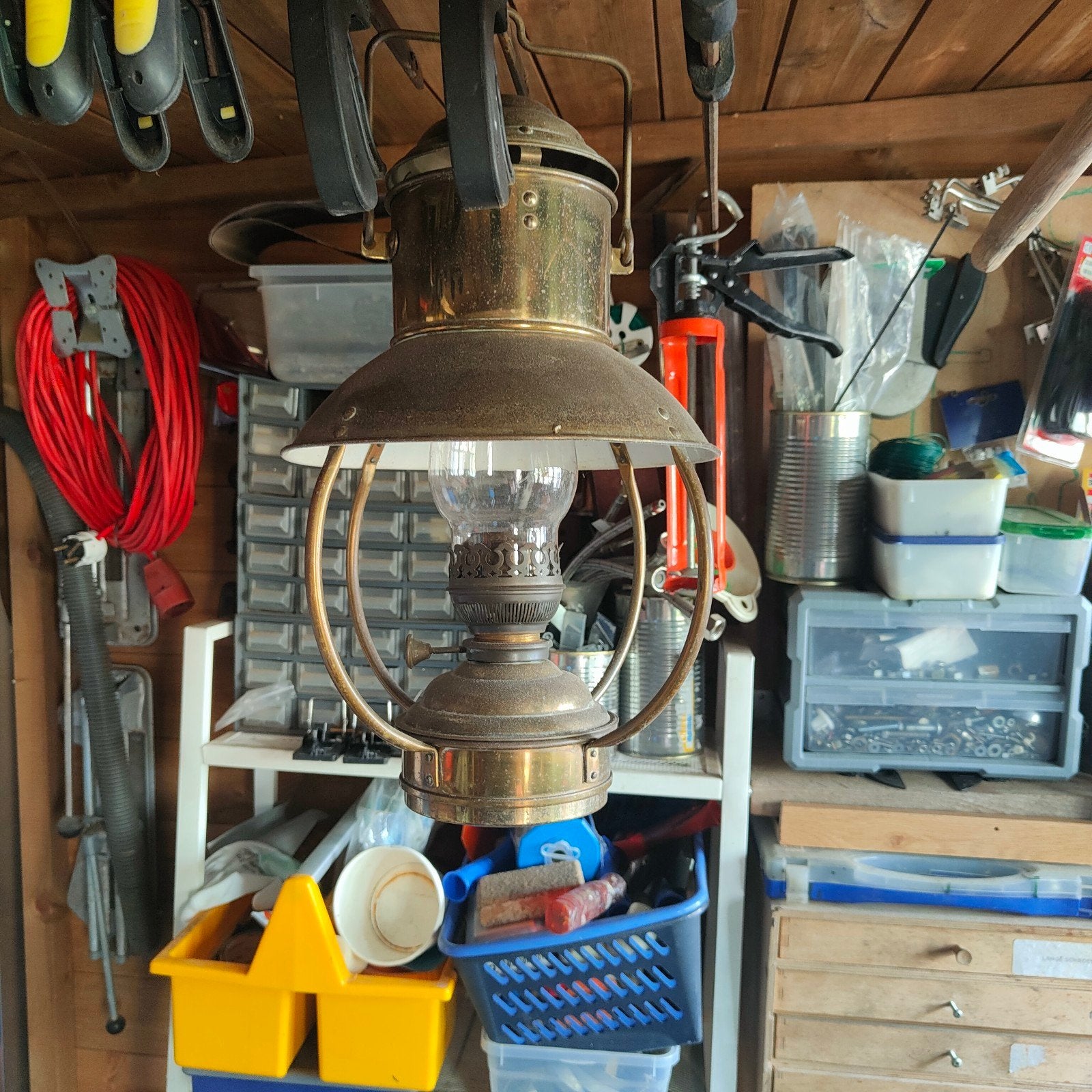 koperen olielamp, Antiek en Kunst, Ophalen of Verzenden