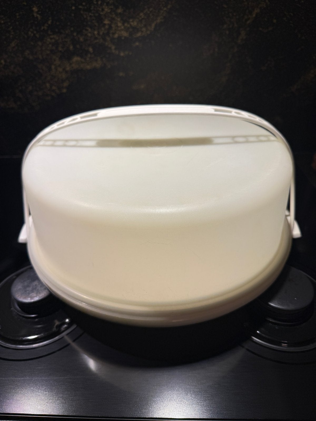Tupperware taartdoos / taartstolp, Gebruikt, Wit, Overige typen, Ophalen of Verzenden