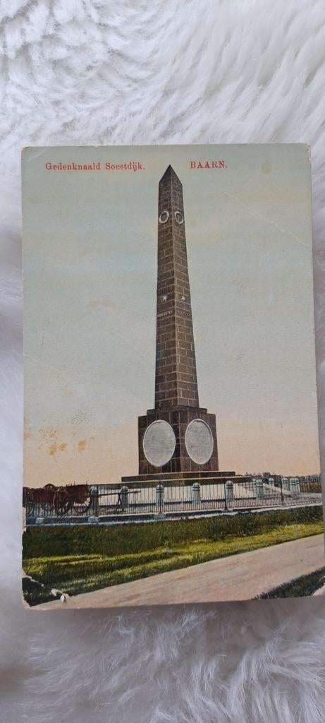 Oude Ansichtkaart Gedenknaald Soestdijk Baarn, Ophalen of Verzenden, Voor 1920, Gelopen, Utrecht
