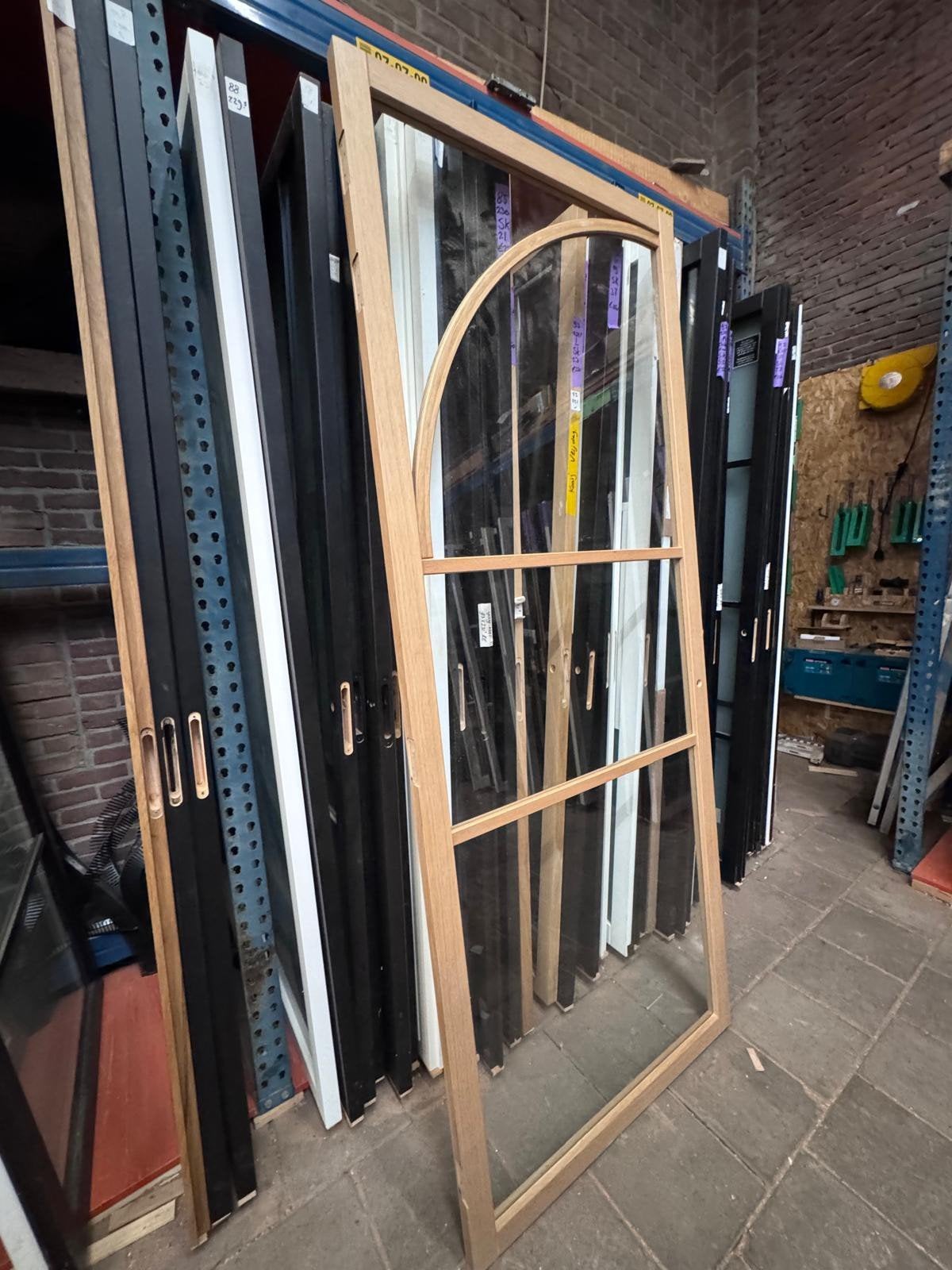 93x231,5 binnendeur stomp Links eiken staallook 58, Ophalen, Binnendeur, Nieuw, Glas