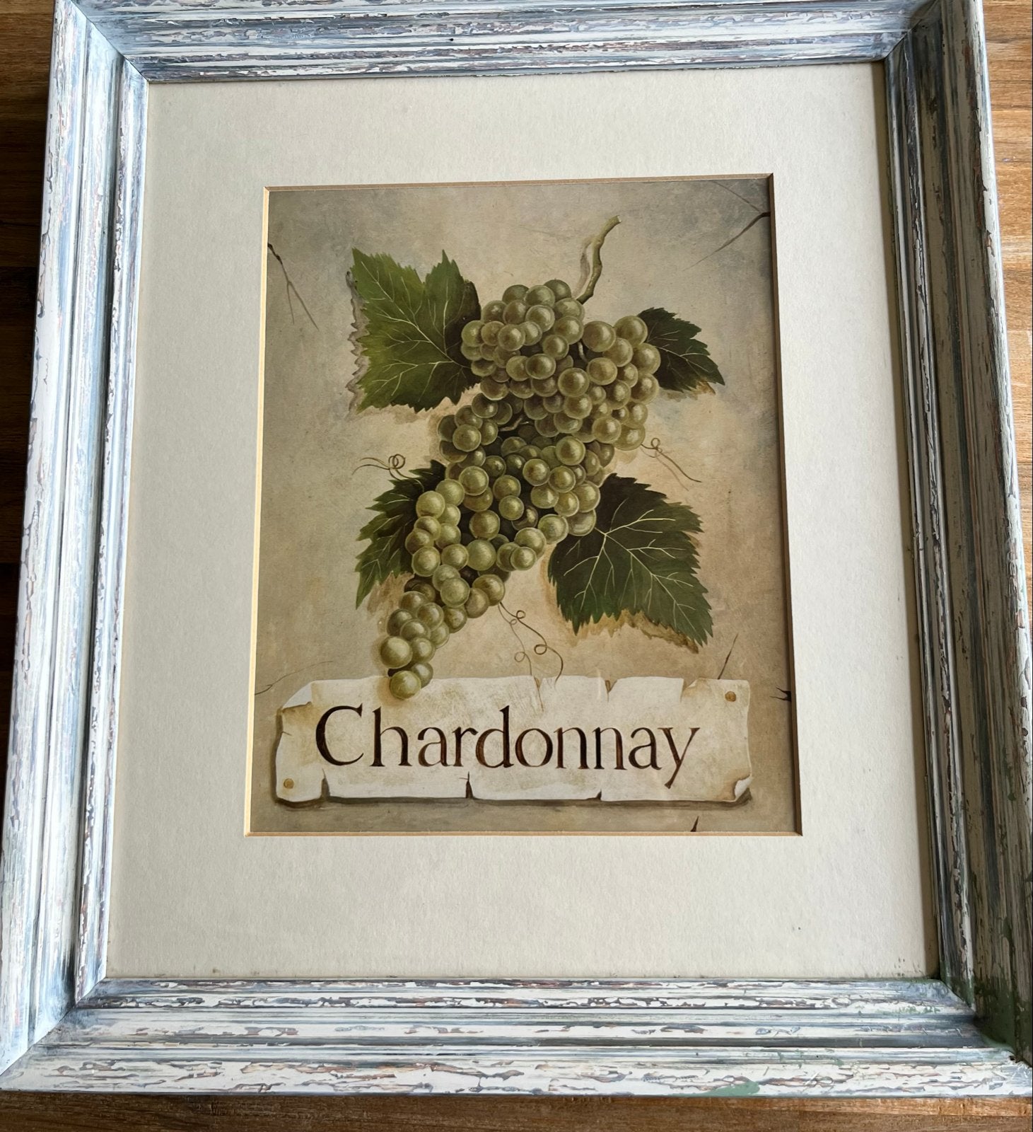 Set van 2 ingelijste druivenprints: Chardonnay & Pinot Noir, Antiek en Kunst, Kunst | Schilderijen | Klassiek, Ophalen, Overige ondergronden