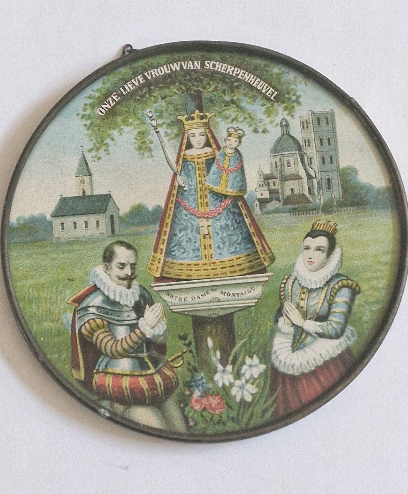 oud religieus wandplaatje, Ophalen of Verzenden, Gebruikt