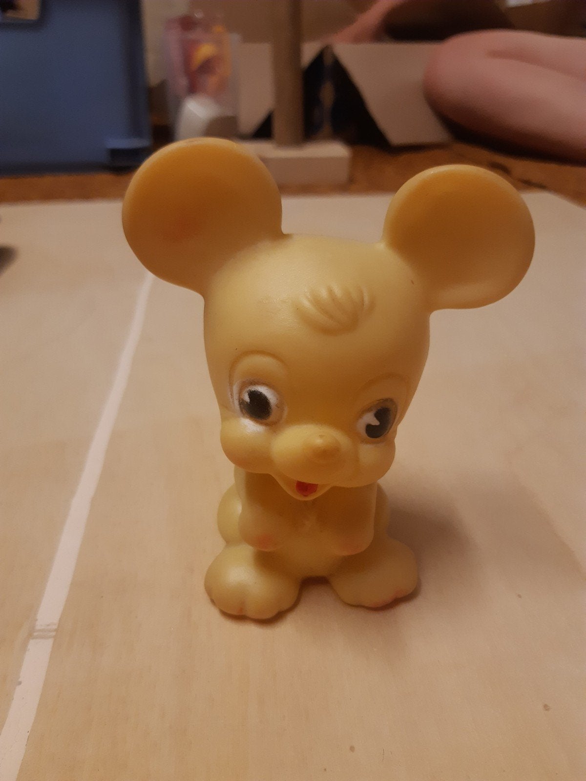 vintage Ledraplastic rubberen piepspeelgoed muis, Ophalen of Verzenden, Zo goed als nieuw