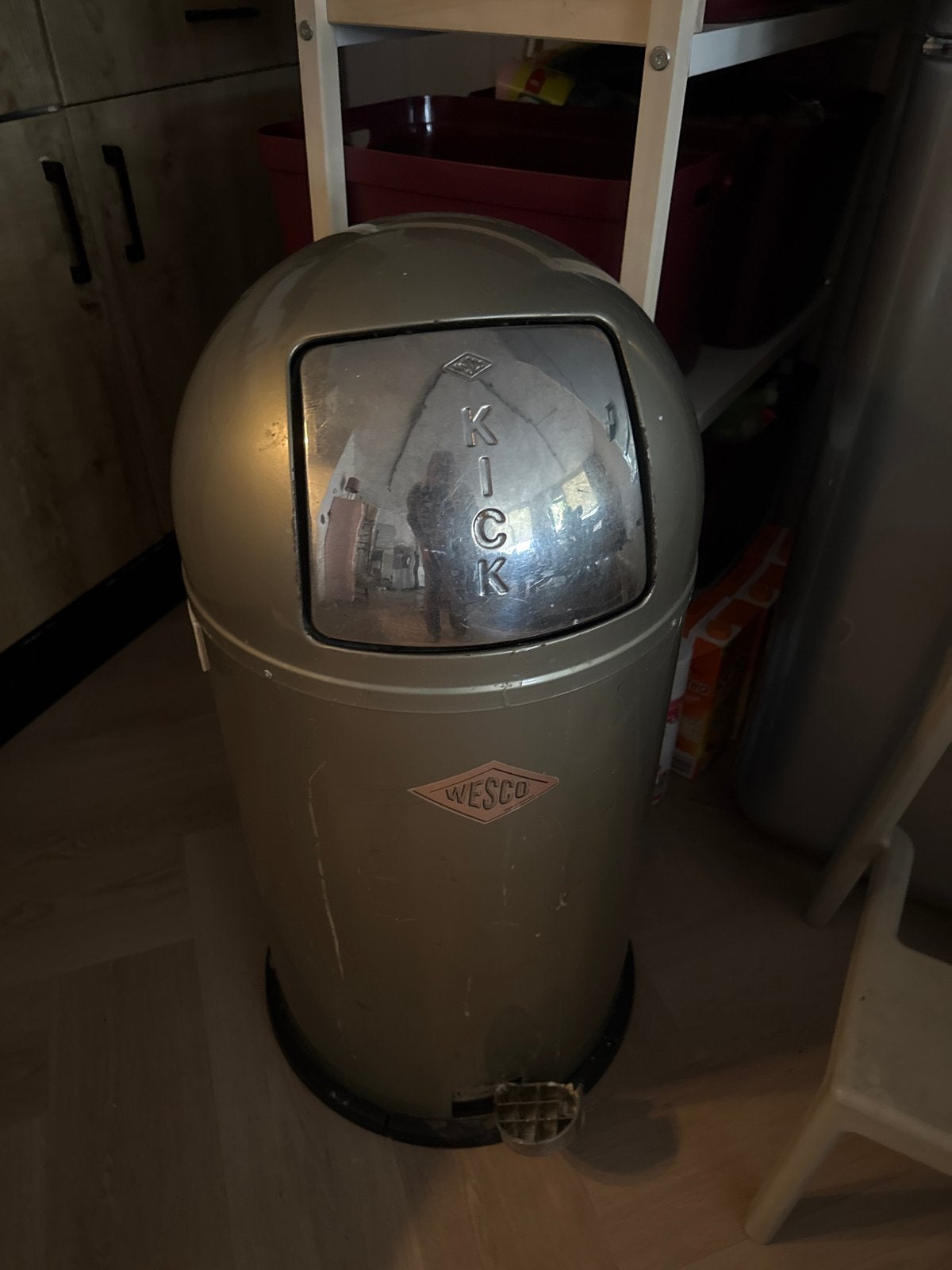 Wesco Prullenbak Zilver/Goud - Klassiek Design, Ophalen, 50 – 75, Gebruikt, Met pedaal