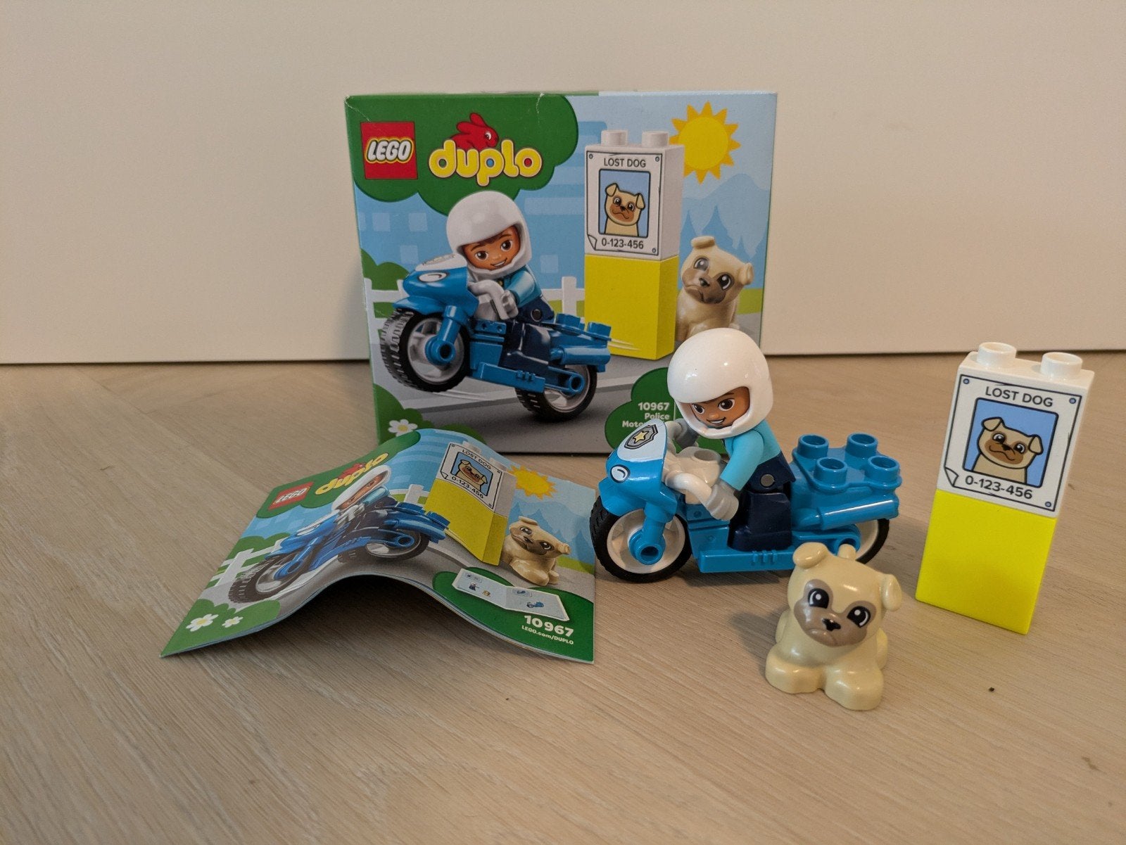 LEGO Duplo Politie Motor (10967) met Agent en Hond, Ophalen of Verzenden, Gebruikt