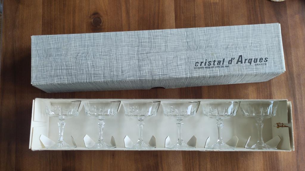 6 likeurglazen kristalglas Cristal d'arques, Ophalen, Zo goed als nieuw, Overige typen