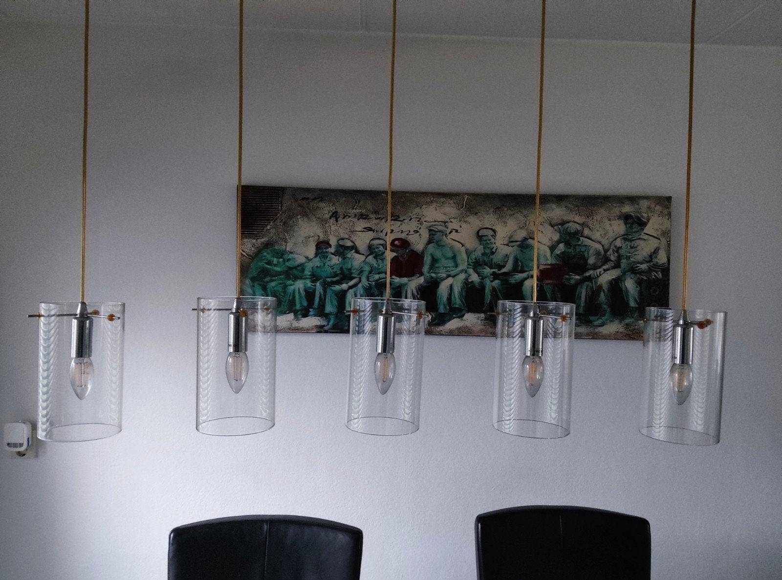 Mooie hanglamp
Met 5 glazen kappen, Huis en Inrichting, Lampen | Hanglampen, Ophalen of Verzenden