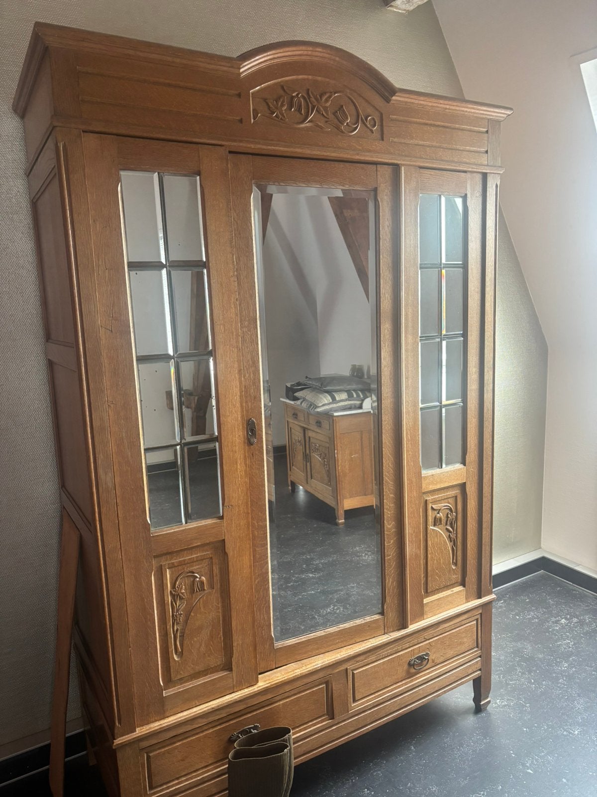 Slaapkamer eiken 4delig, Antiek en Kunst, Antiek | Meubels | Kasten, Ophalen