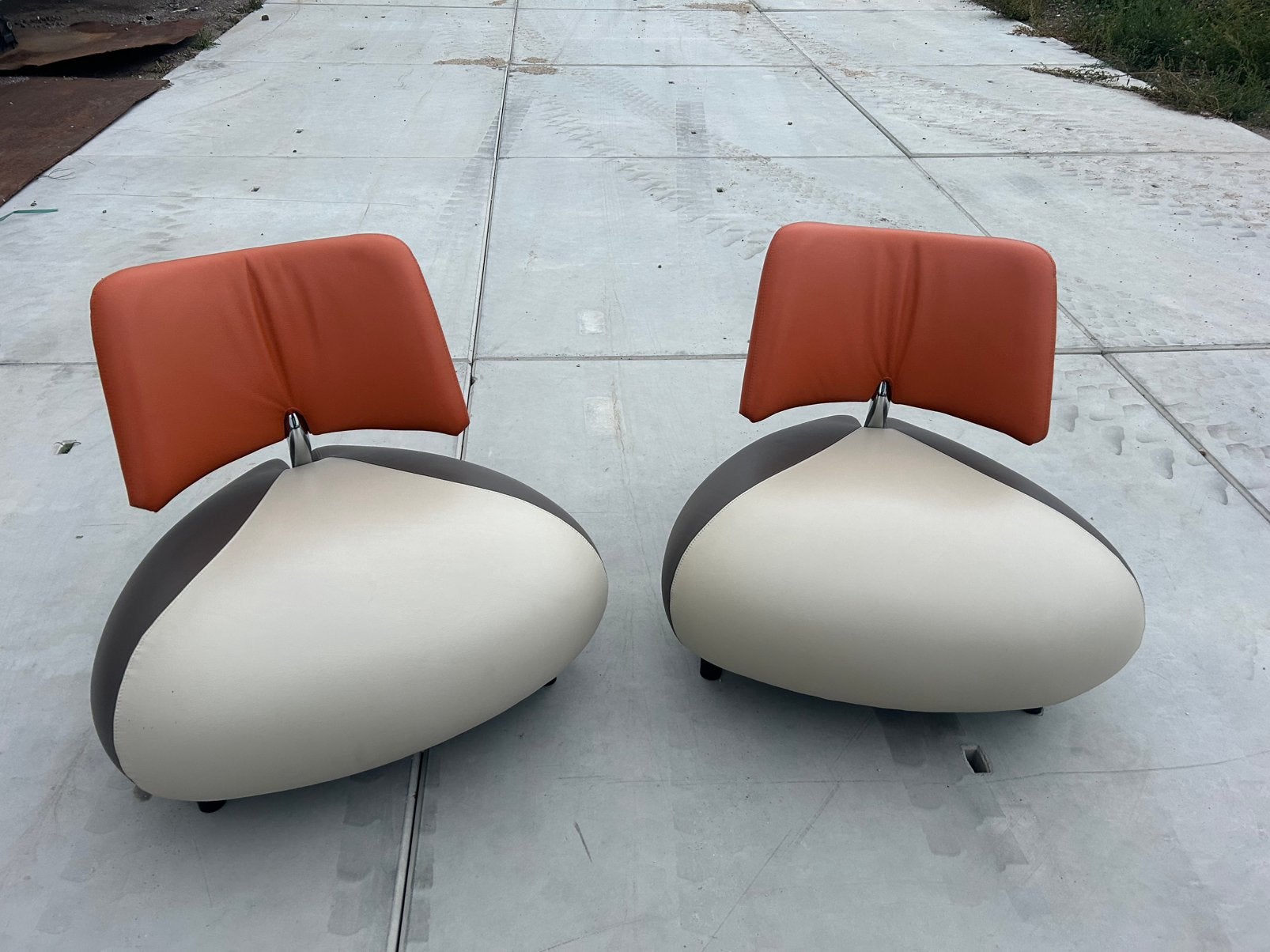 Set van 2 Leolux Pallone Pa design fauteuils - NIEUWSTAAT, Ophalen of Verzenden, Zo goed als nieuw, 75 tot 100 cm, 50 tot 75 cm
