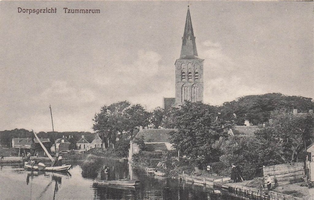 703-122-013 Dorpsgezicht Tzummarum, Verzenden, Voor 1920, Friesland