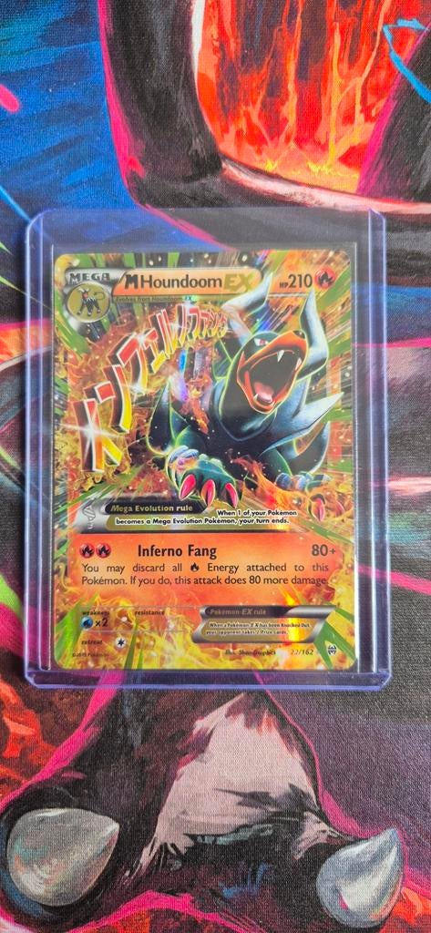 Pokémon kaart: Mega Houndoom EX 22/162, Ophalen of Verzenden, Nieuw, Losse kaart, Foil