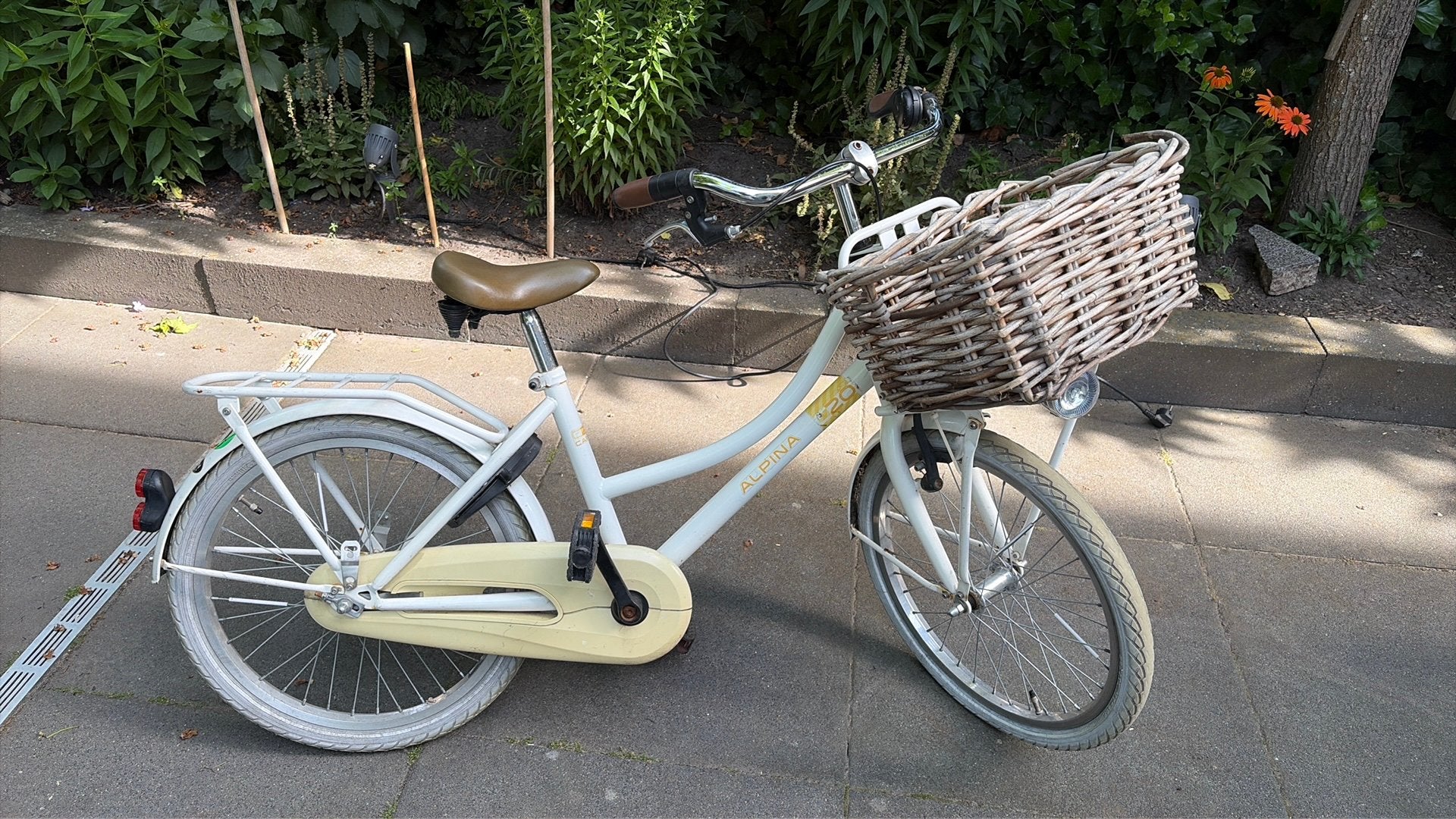 Witte alpina transportfiets 20 inch, Ophalen, Gebruikt, Terugtraprem, 20 inch
