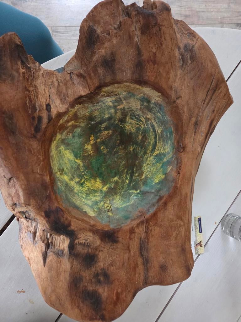 Unieke houten fruitschaal - handgemaakt, Ophalen of Verzenden