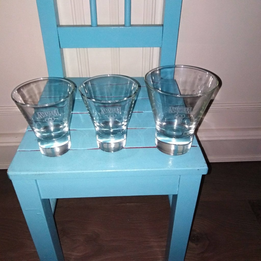 Amarula cream glazen 3 stuks, Ophalen, Glas of Glazen, Gebruikt, Glas