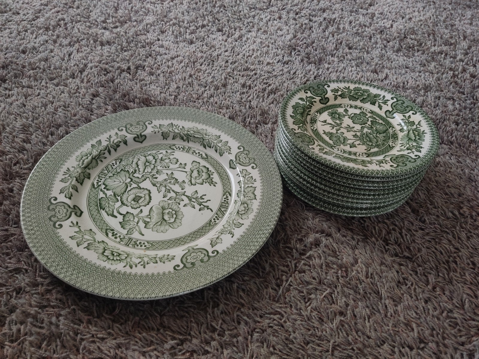 Oud English Ironstone Tableware Indian Tree Groen Servies, Antiek en Kunst, Antiek | Servies los, Ophalen of Verzenden