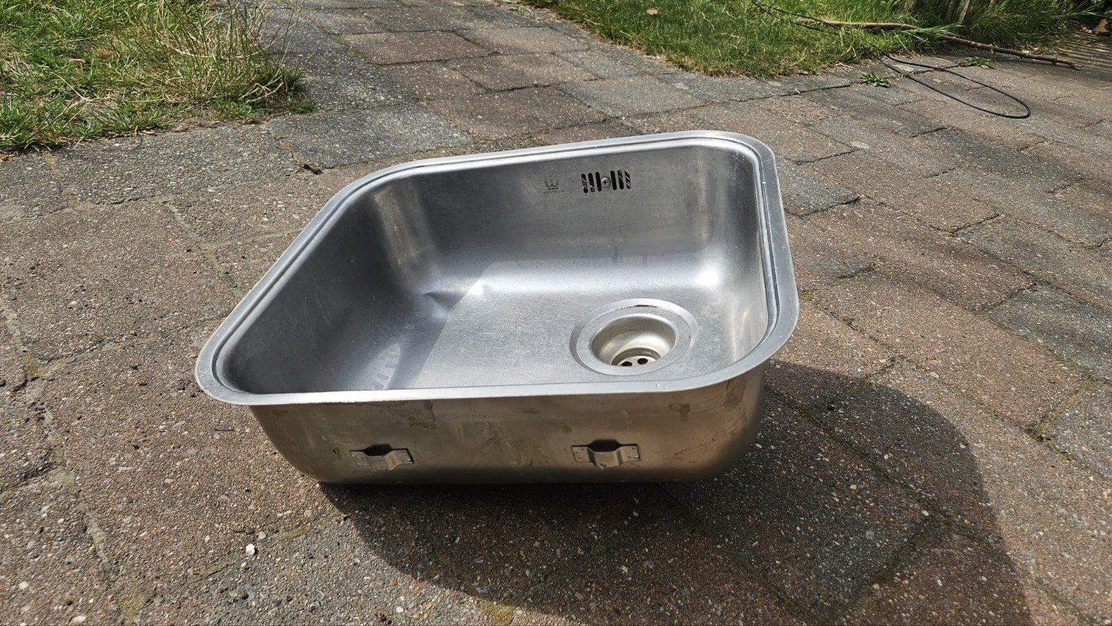 Gebruikte RVS wasbak - Ideaal voor bijkeuken of garage, Ophalen, Gebruikt, Rvs, Wastafel