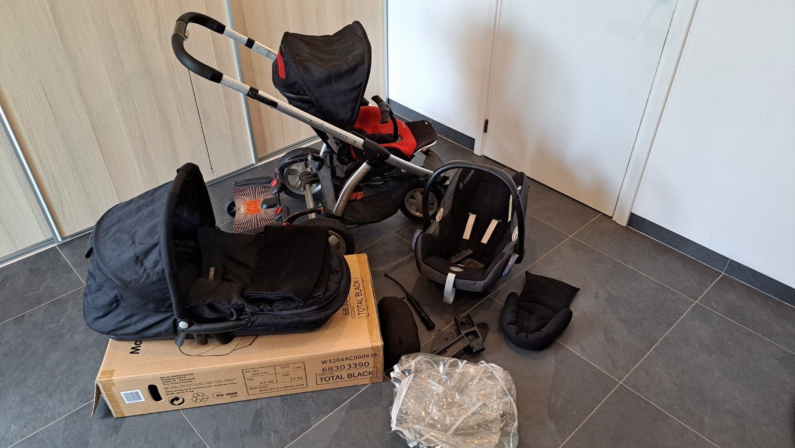 Complete Maxi-Cosi mura 3 set, Ophalen, Gebruikt, Verstelbare duwstang, Combiwagen