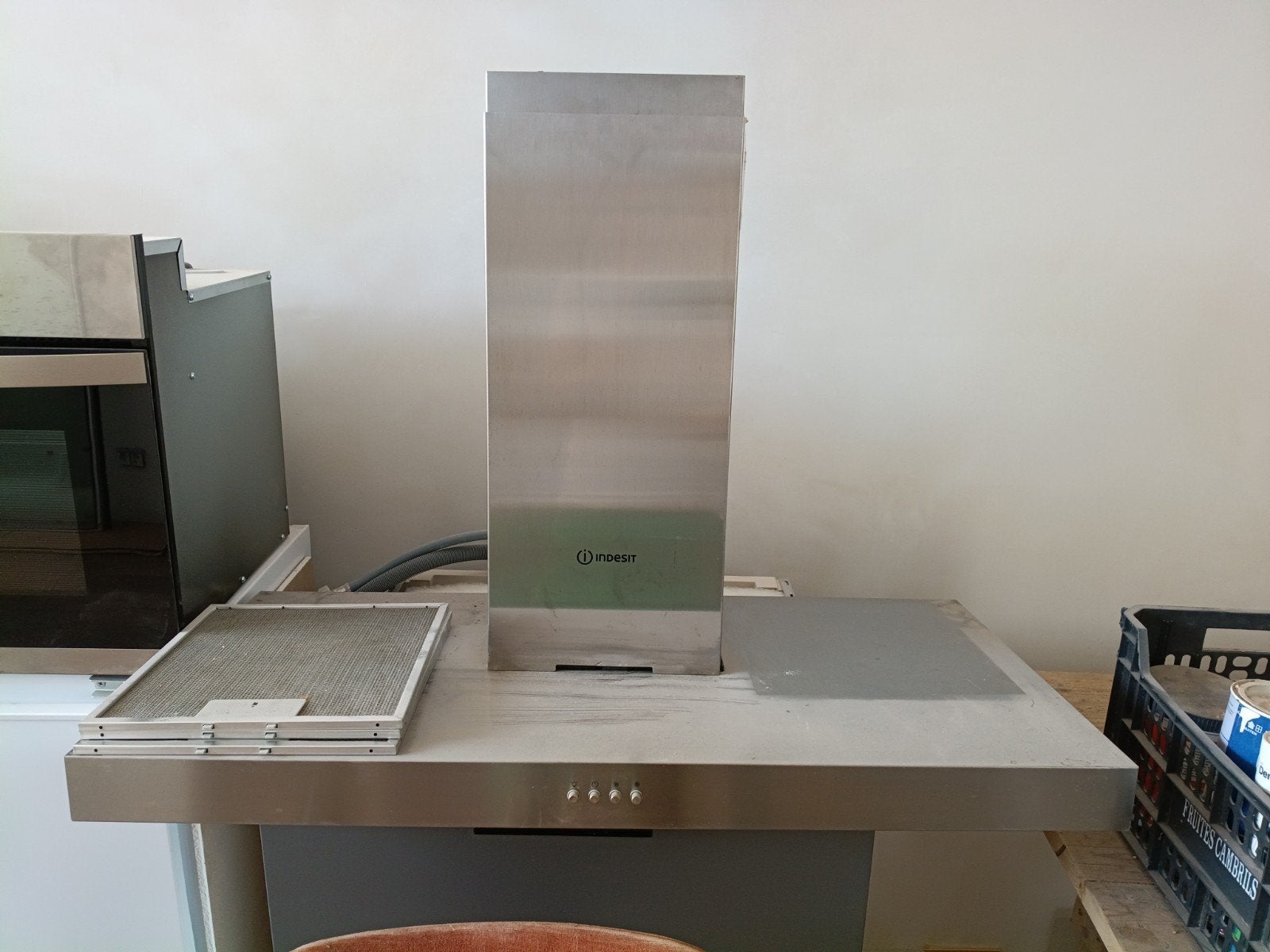 Afzuigkap Indesit 90 cm, Witgoed en Apparatuur, Ophalen, Gebruikt, Wandschouwkap