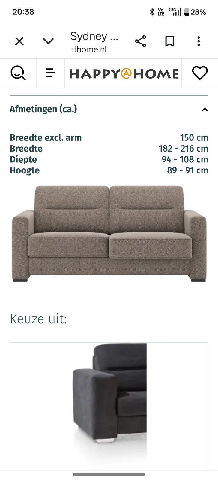 Comfortabele taupe hoekbank - Zo goed als nieuw, Ophalen, 150 tot 200 cm, Hoekbank, Driepersoons