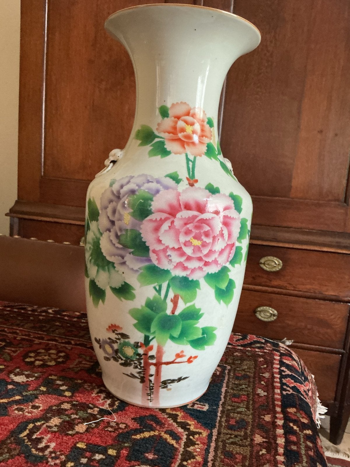 Antieke Chinese porseleinen famille rose vaas. 43 cm hoog, Antiek en Kunst, Ophalen