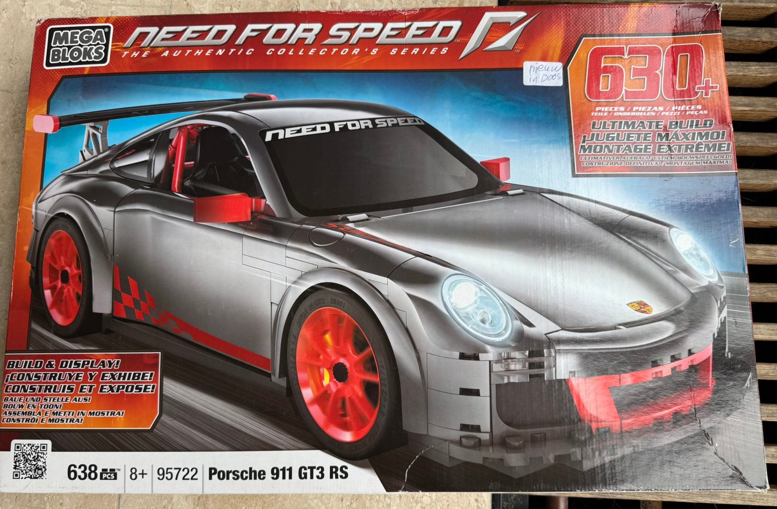 Nw in doos Mega Bloks Porsche 911 GT3 RS bouwset, Overige merken, Auto, Groter dan 1:32, Nieuw
