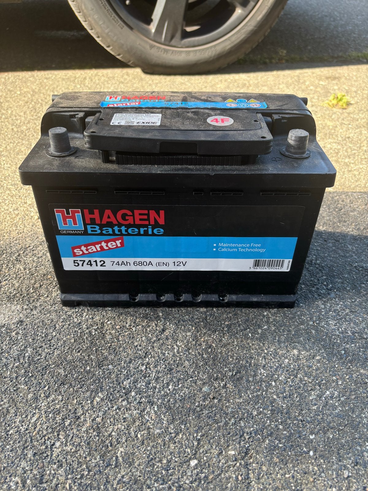 Hagen Starter Accu 74Ah 680A (EN) 12V, Ophalen, Gebruikt